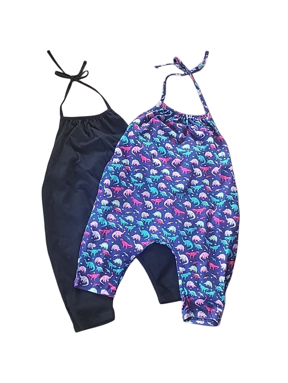 Halter Romper Set, 3T, Butter-Soft, Dinosaurs, Hearts, Black, Pockets, Boutique